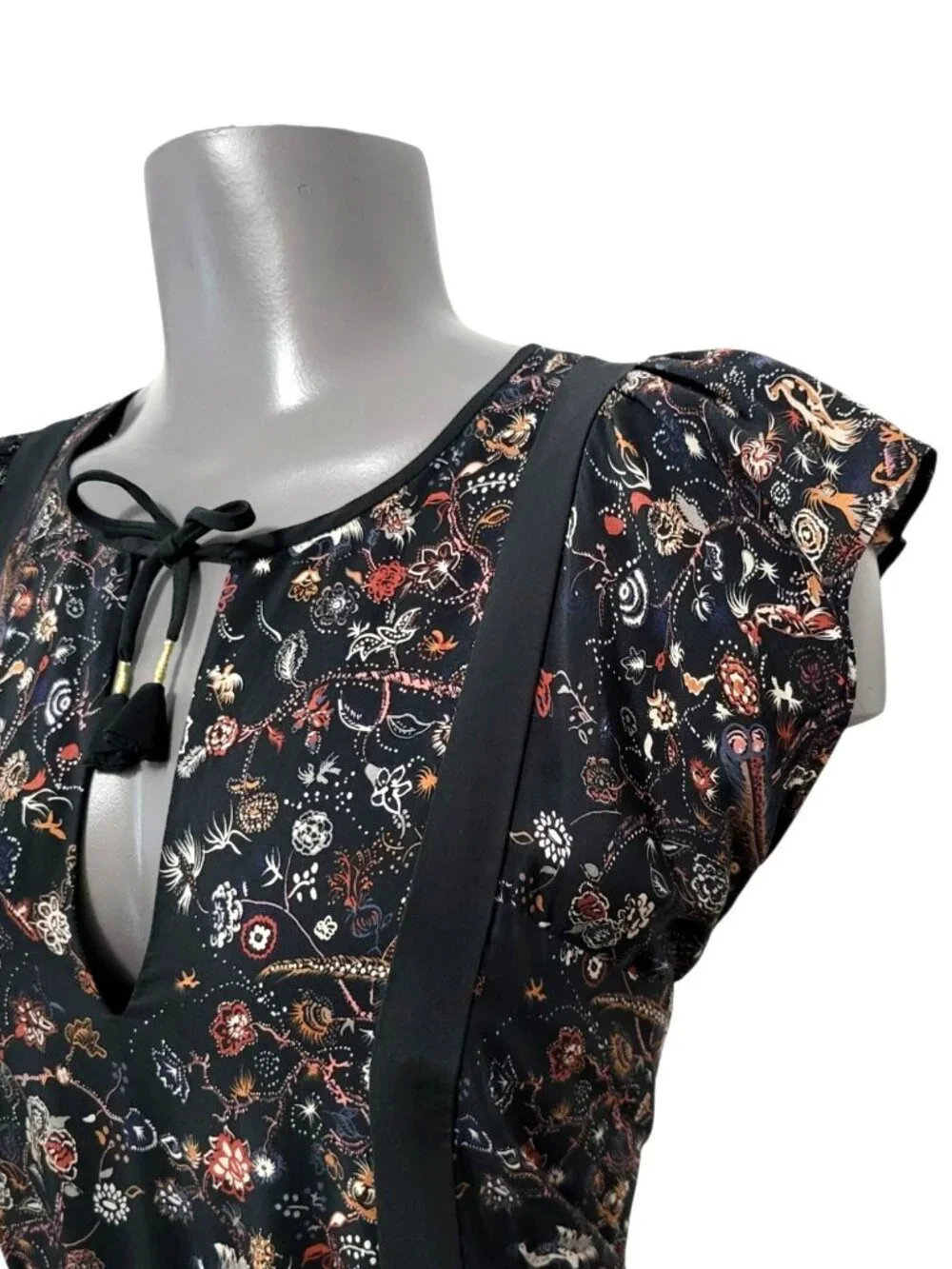 Ulla Johnson Zanna Silk Dress MIdnight Floral Ruffle Midi